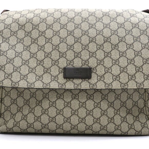 Gucci Large changing Diaper Bag Crossbody GG Supreme Brown 211131 - Picture 2 of 16